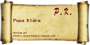 Popa Klára névjegykártya