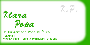 klara popa business card